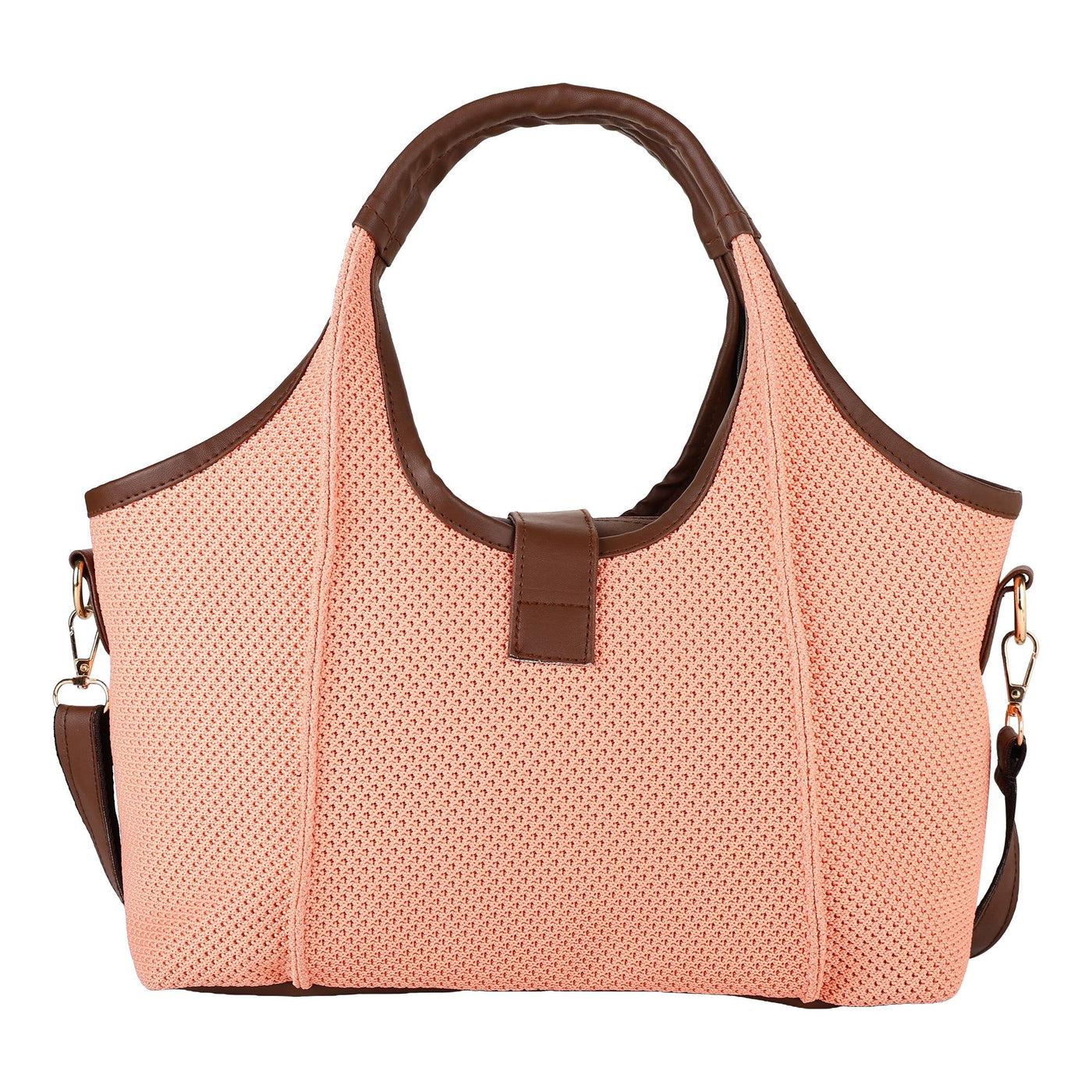 Elegant Striped Handbag for Women | Premium Fabric Tote with Brown  Handles ensacworld