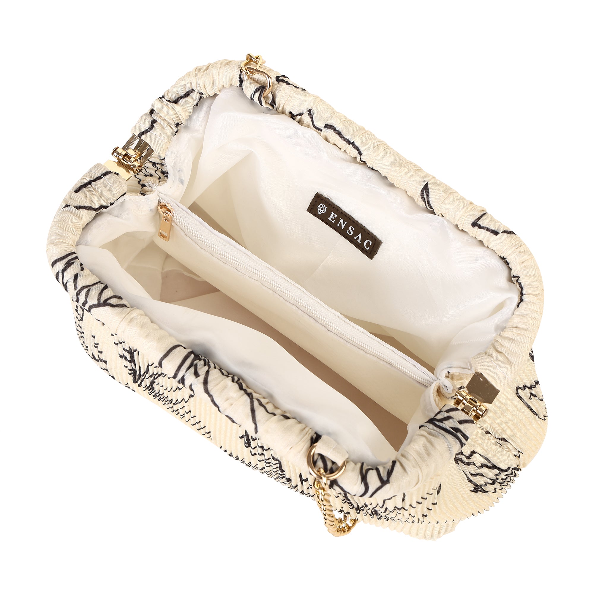 Floral Pleated Chain Clutch Bag for Women | red color Party Clutch