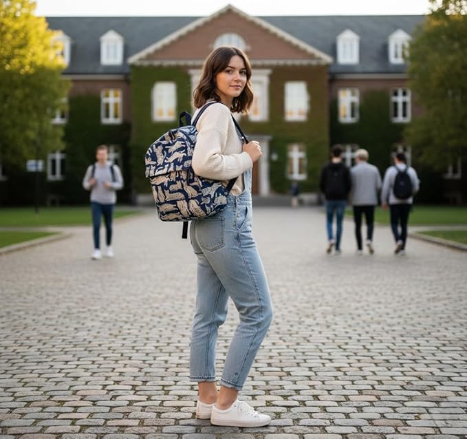 Yellow  Print Backpack – Fun Popcorn Theme School & Travel Bag