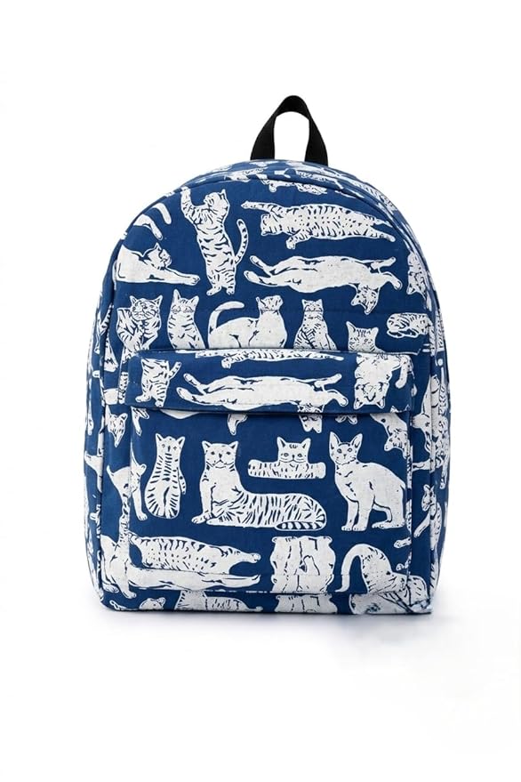 Yellow  Print Backpack – Fun Popcorn Theme School & Travel Bag