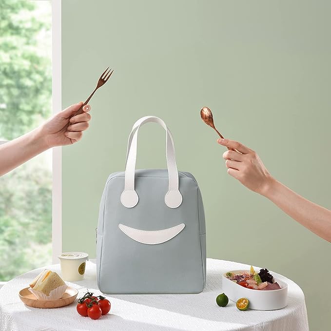 Ensac Smiley Insulated Lunch Bag - Cute & Modern Lunch Tote for Adults