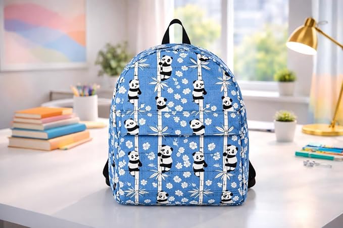 Yellow  Print Backpack – Fun Popcorn Theme School & Travel Bag