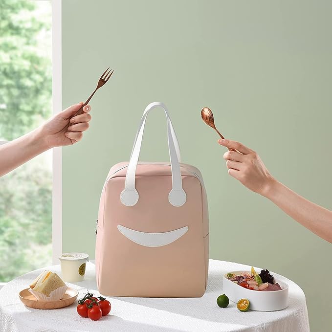 Ensac Smiley Insulated Lunch Bag - Cute & Modern Lunch Tote for Adults