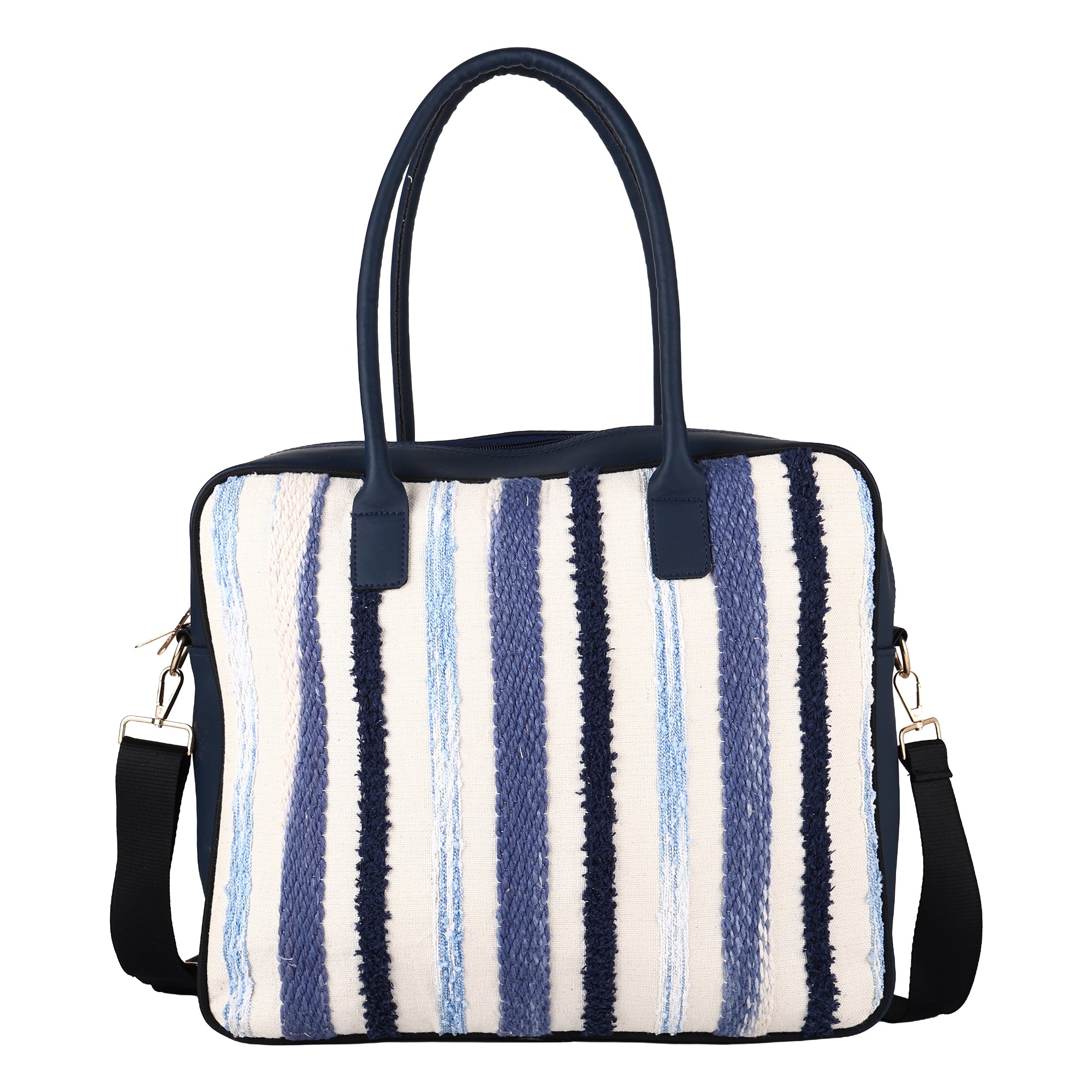 ENSAC Laptop Bag for Women & Men | Stylish Fabric Laptop Tote Bag with Detachable Shoulder Strap | Office Messenger Bag for Laptop, Documents & Daily Essentials | Multi-Pocket Work Bag