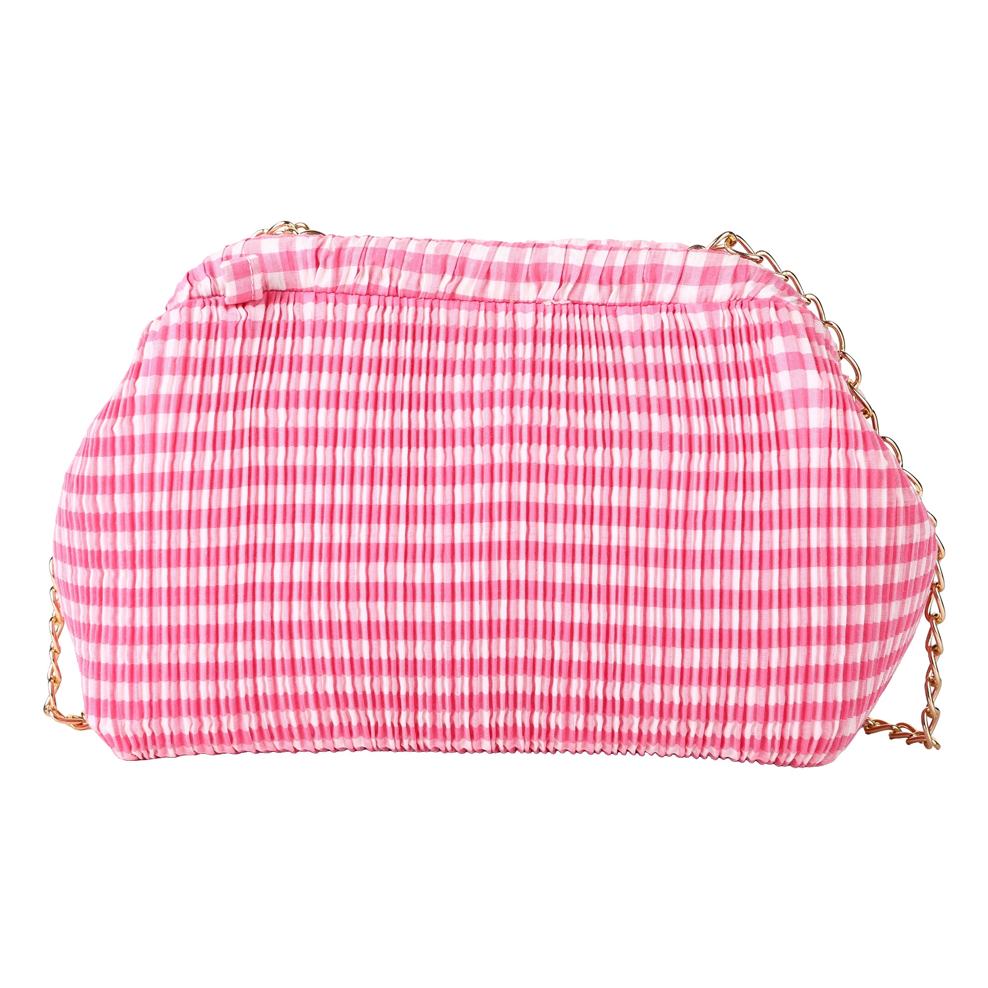 Floral Pleated Chain Clutch Bag for Women | red color Party Clutch