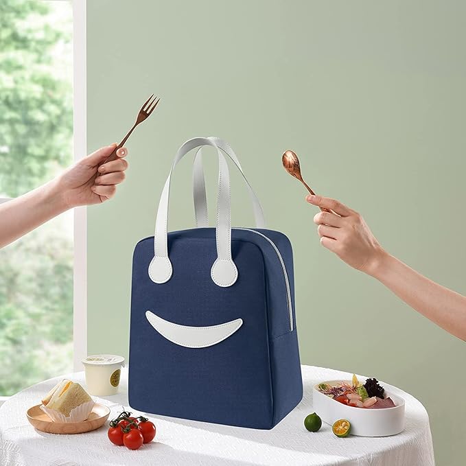 Ensac Smiley Insulated Lunch Bag - Cute & Modern Lunch Tote for Adults