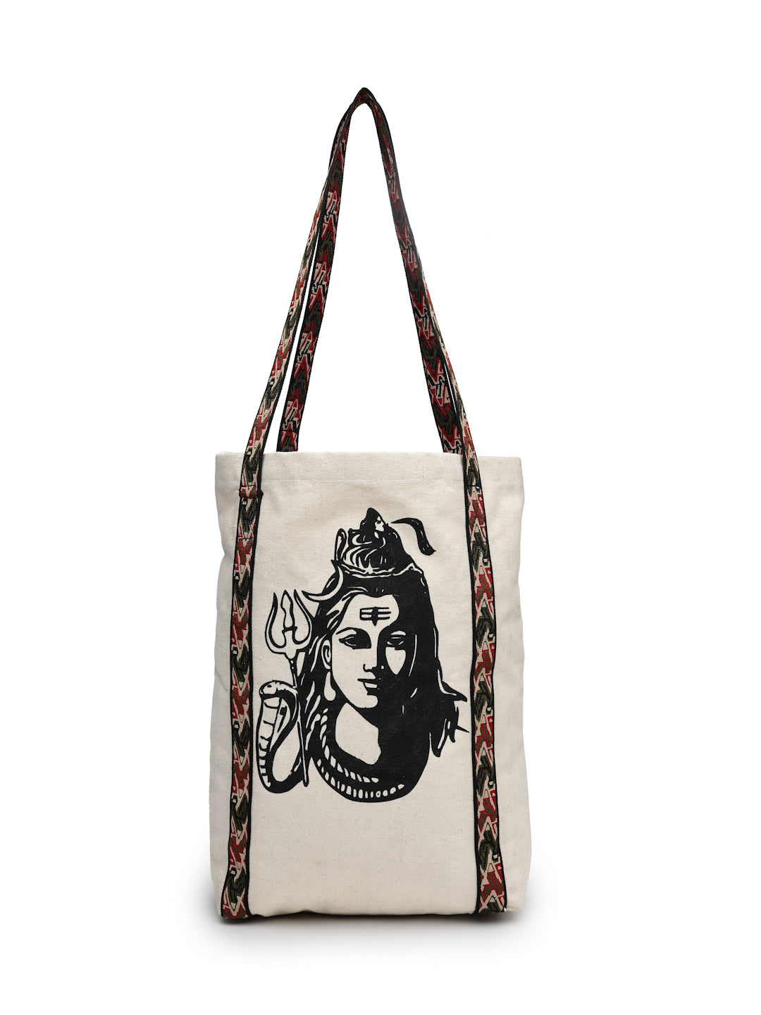 Ensac Stylish Canvas Shoulder Bag for Women | Lord Shiva Print Mahadev Bhakti Bag for Sawan, Shivratri, and Pilgrimage Tote for Daily Use