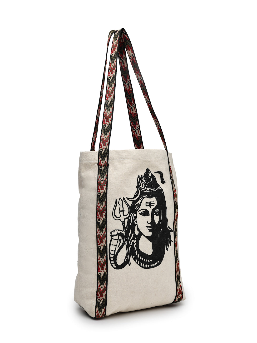 Ensac Stylish Canvas Shoulder Bag for Women | Lord Shiva Print Mahadev Bhakti Bag for Sawan, Shivratri, and Pilgrimage Tote for Daily Use