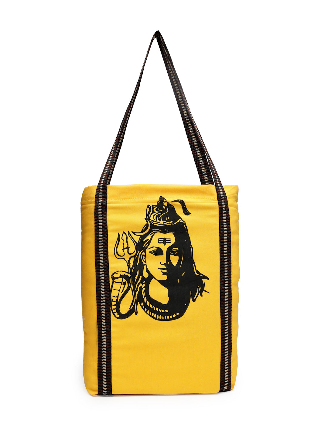 Ensac Stylish Canvas Shoulder Bag for Women | Lord Shiva Print Mahadev Bhakti Bag for Sawan, Shivratri, and Pilgrimage Tote for Daily Use