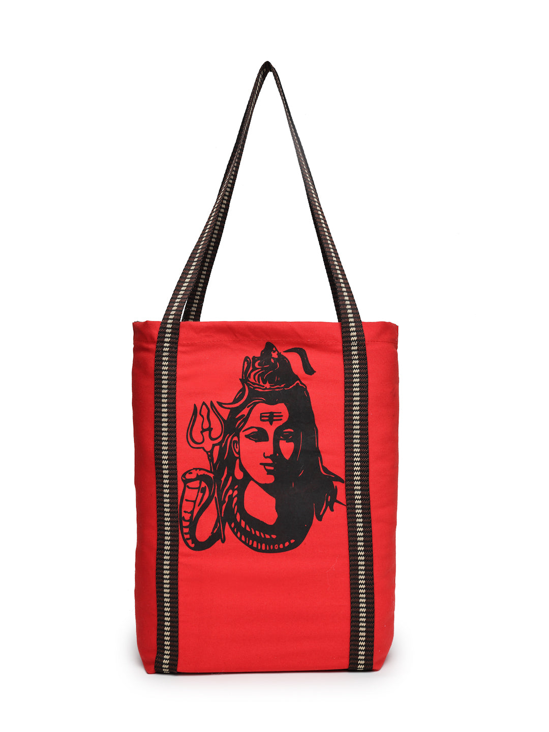Ensac Stylish Canvas Shoulder Bag for Women | Lord Shiva Print Mahadev Bhakti Bag for Sawan, Shivratri, and Pilgrimage Tote for Daily Use
