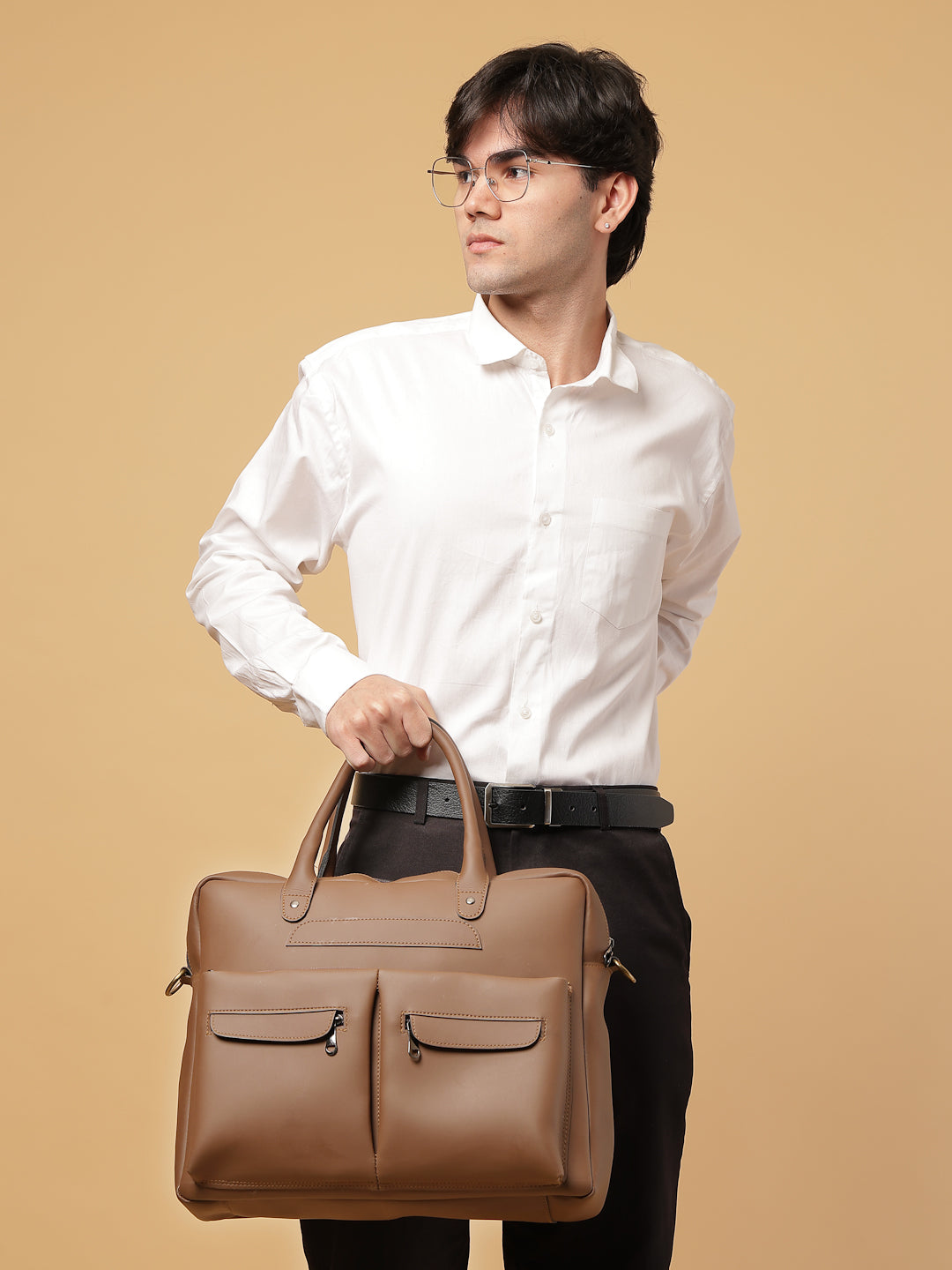 Ensac Studio Brown Laptop Bag | Stylish Office & Daily Use Bag