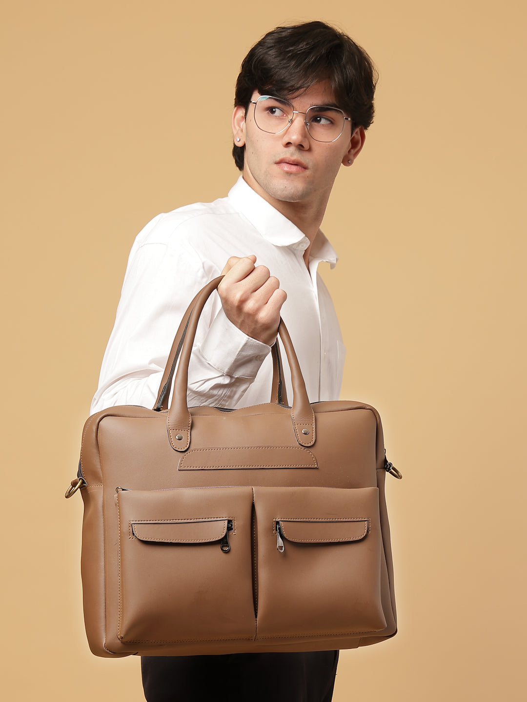 Ensac Studio Brown Laptop Bag | Stylish Office & Daily Use Bag
