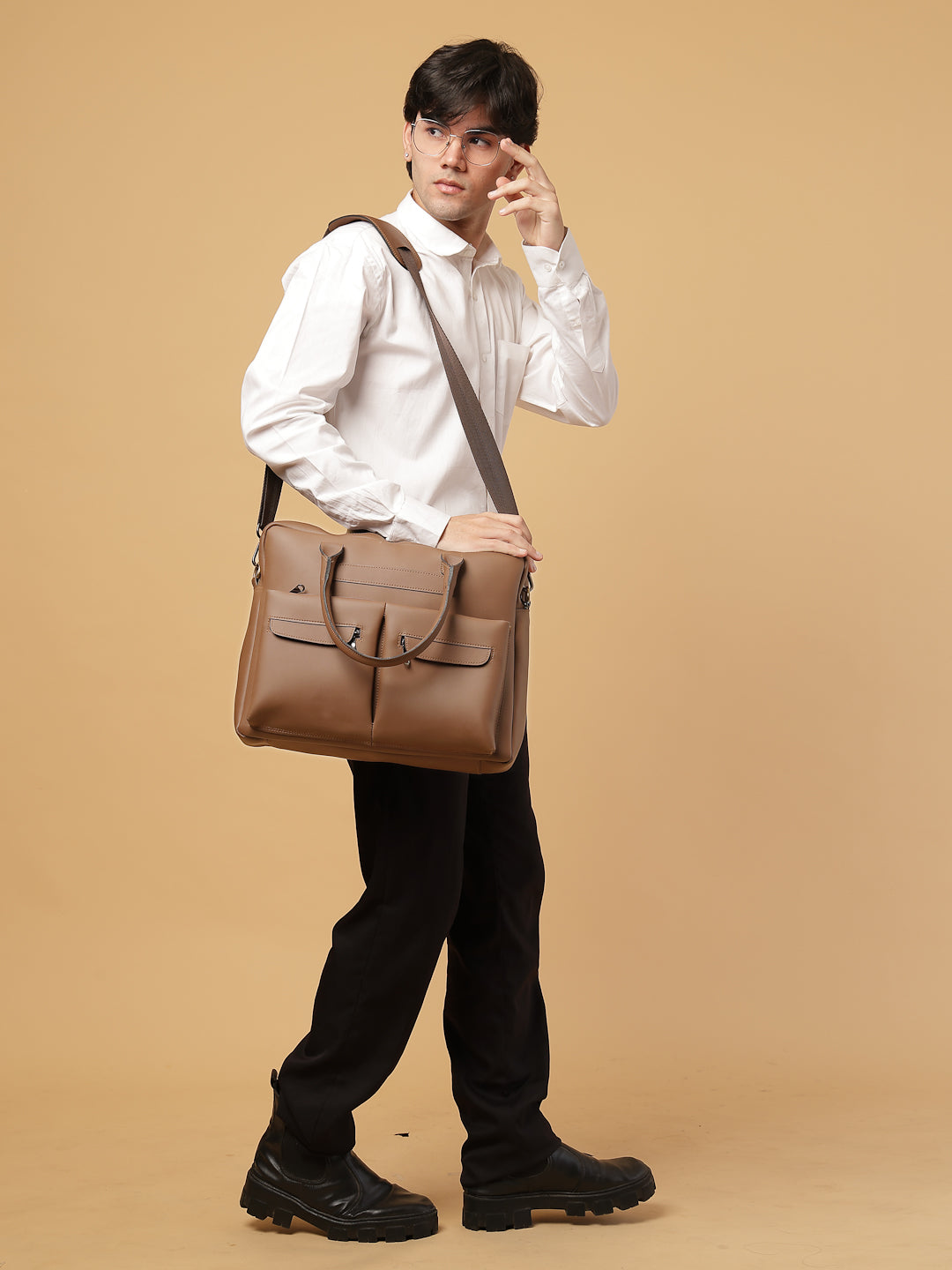 Ensac Studio Brown Laptop Bag | Stylish Office & Daily Use Bag