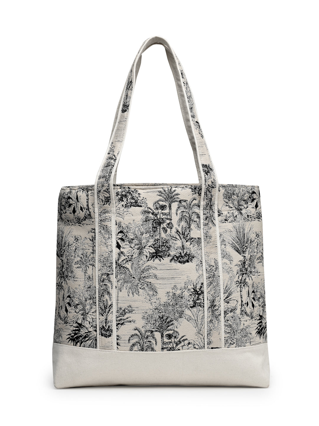Ensac's Monochrome Print Tote Bag for Women | Nature-Inspired Stylish Handbag
