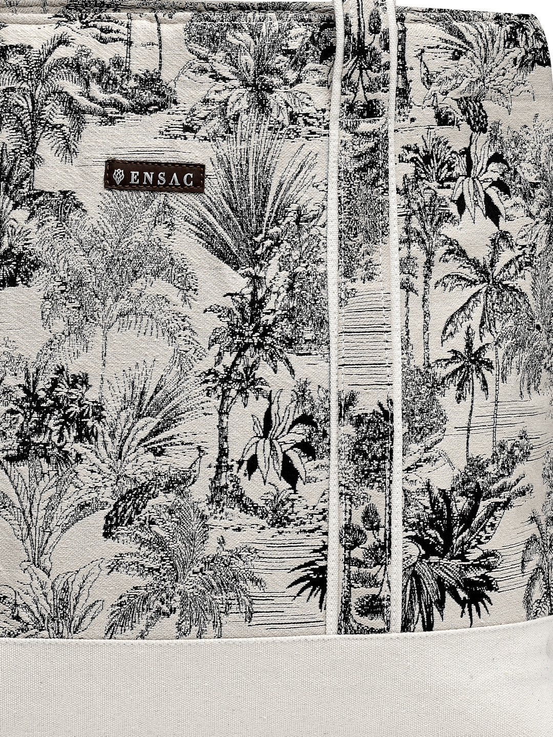Ensac's Monochrome Print Tote Bag for Women | Nature-Inspired Stylish Handbag