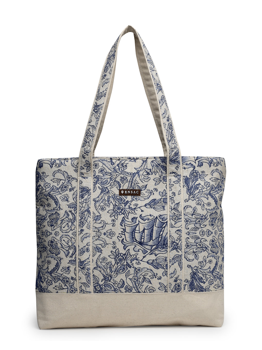 Ensac's Monochrome Print Tote Bag for Women | Nature-Inspired Stylish Handbag