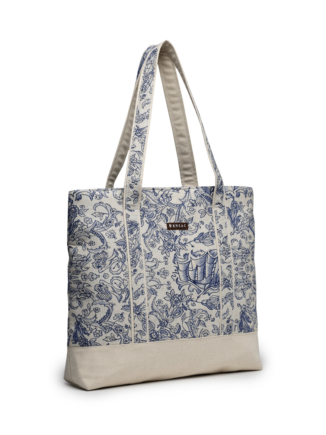 Ensac's Monochrome Print Tote Bag for Women | Nature-Inspired Stylish Handbag