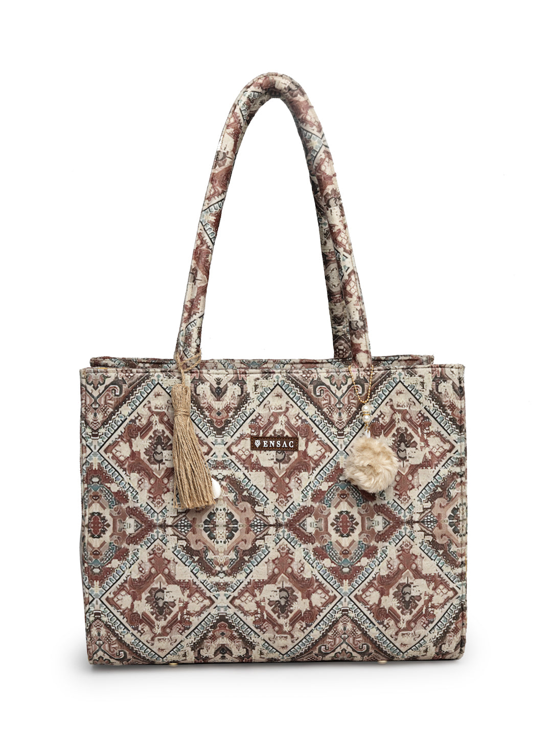 Ensac Traditional Fabric Satchel | Stylish Ladies Purse Handbag with Ethnic Touch