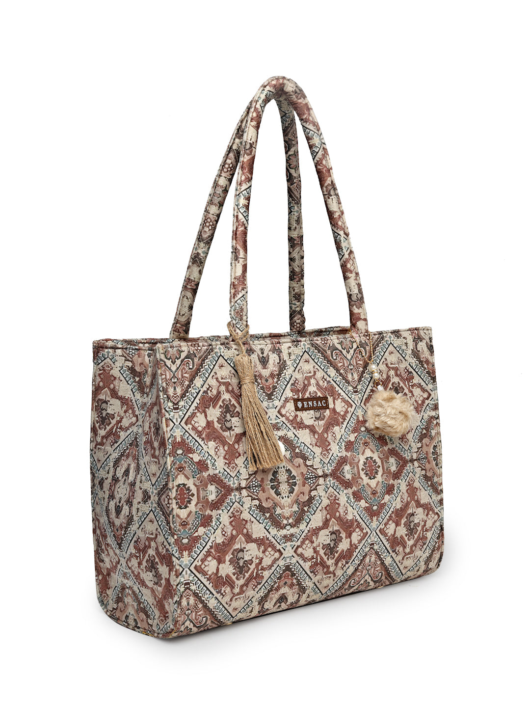 Ensac Traditional Fabric Satchel | Stylish Ladies Purse Handbag with Ethnic Touch