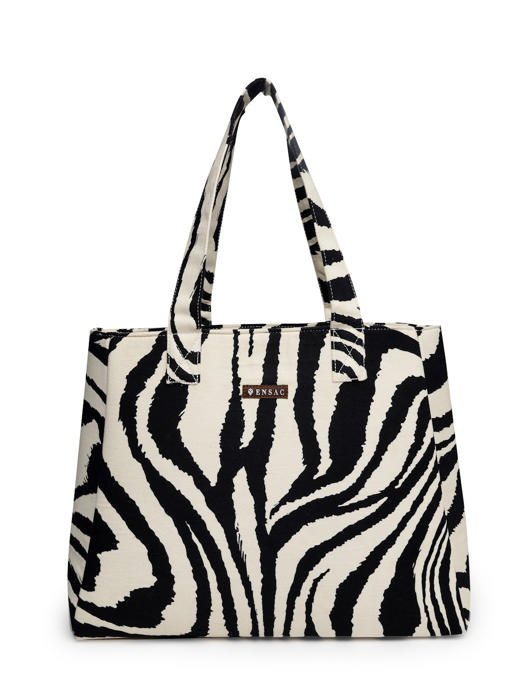 Ensac Women’s Floral Print Tote Bag | Lightweight Handbag with Zipper Closure