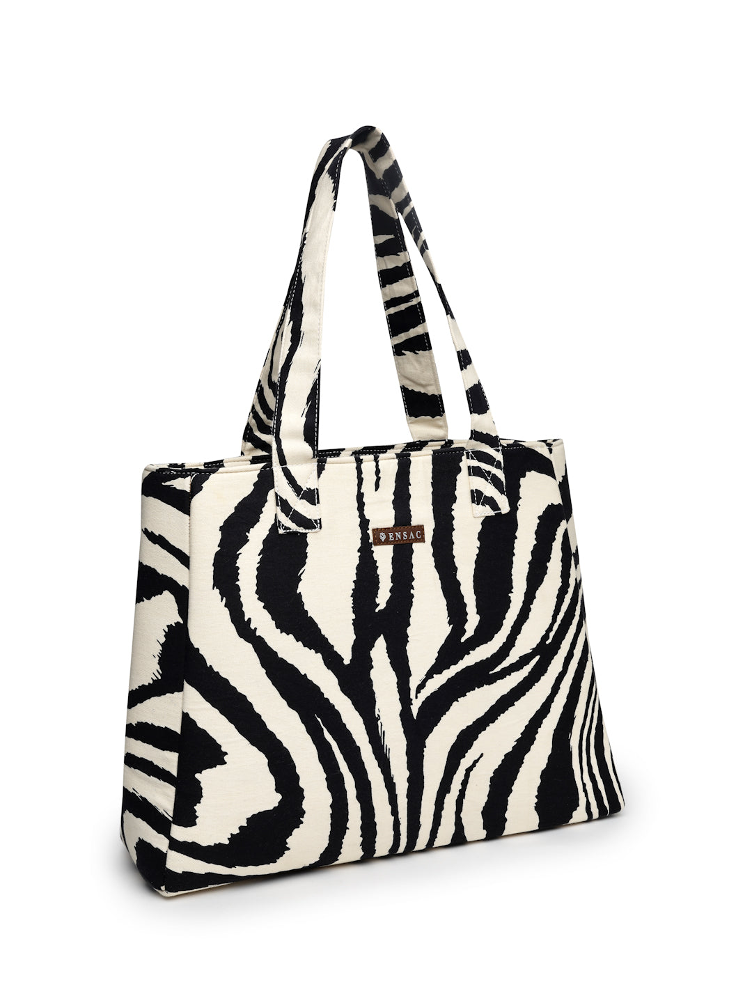 Ensac Women’s Floral Print Tote Bag | Lightweight Handbag with Zipper Closure