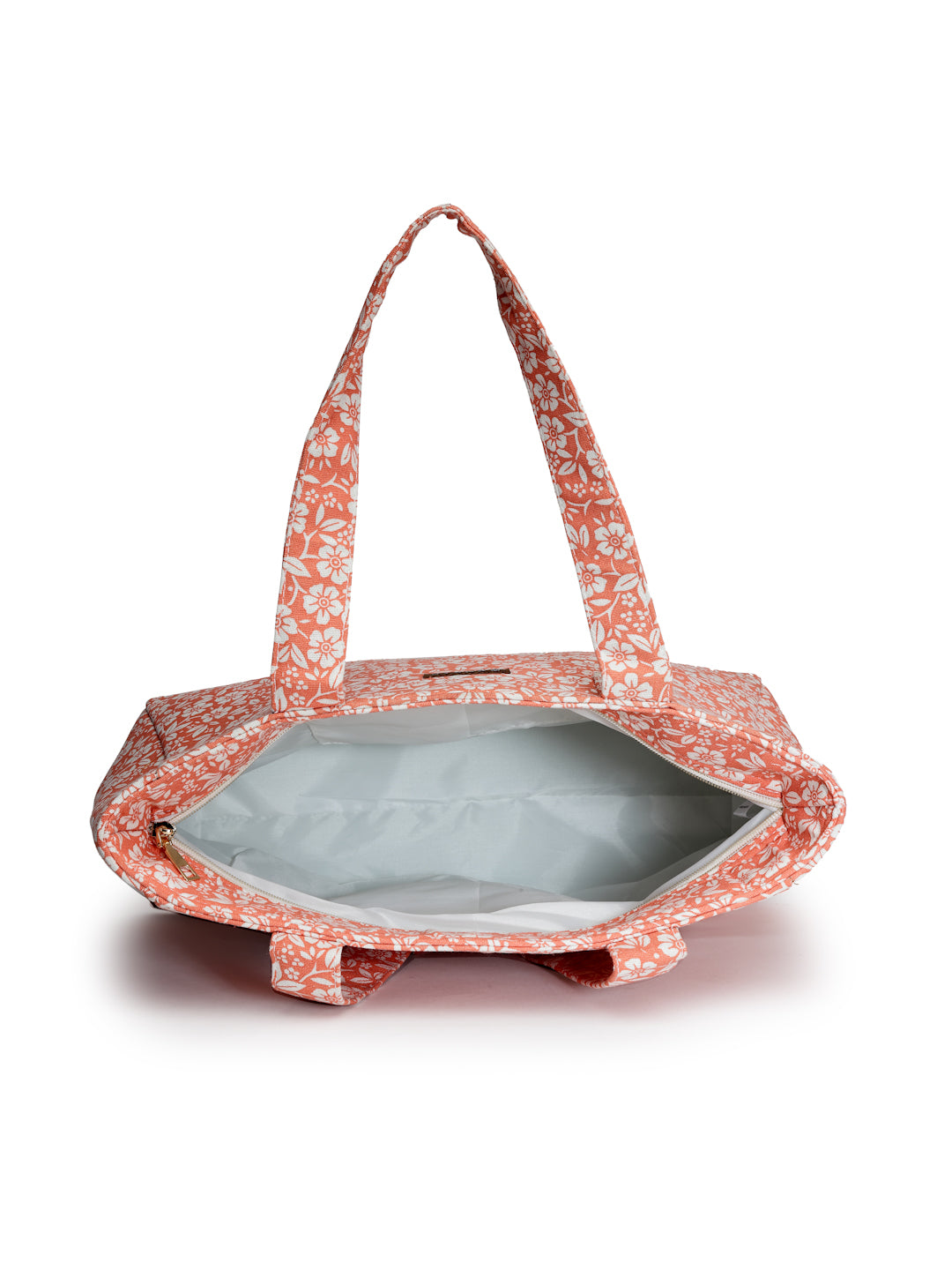 Ensac Women’s Floral Print Tote Bag | Lightweight Handbag with Zipper Closure