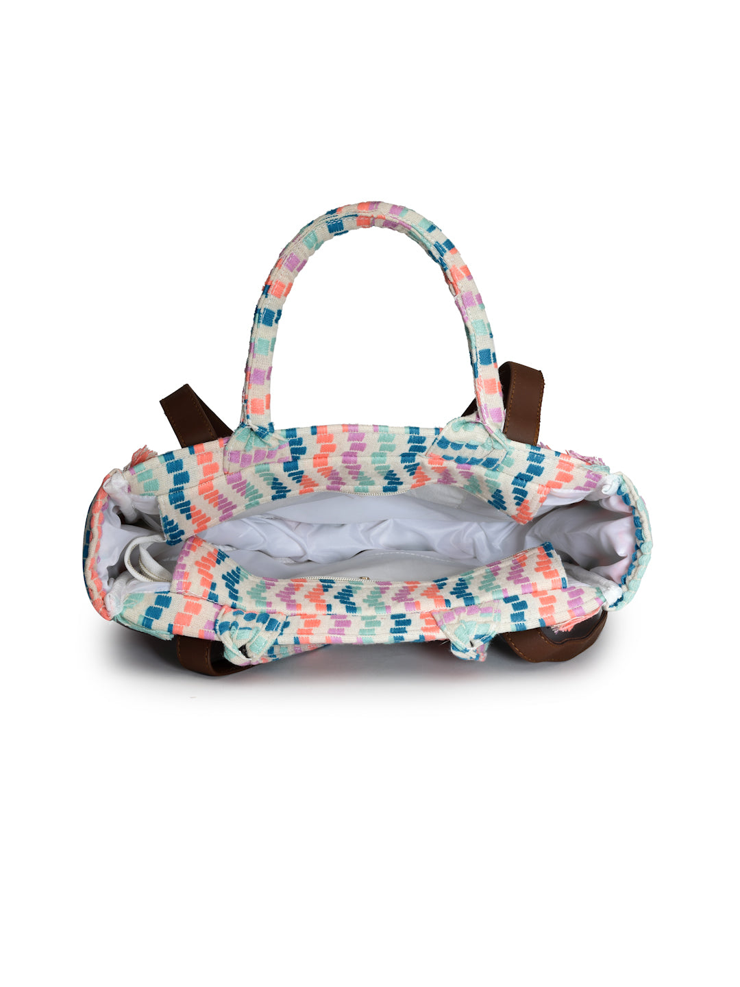 Ensac Women's Fringed Canvas Bag | Boho Vibes Multicolor Shoulder & Tote Style