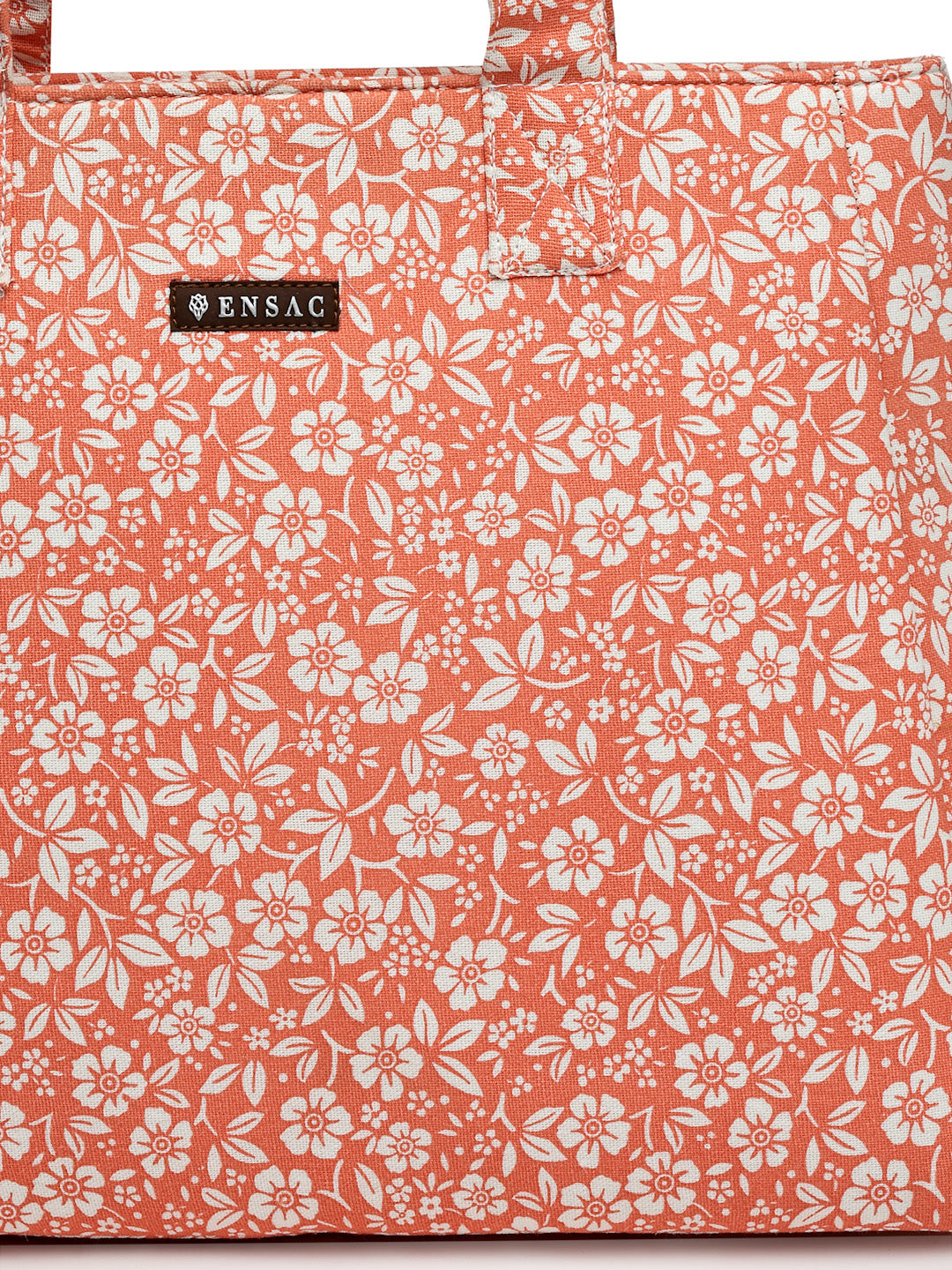 Ensac Women’s Floral Print Tote Bag | Lightweight Handbag with Zipper Closure