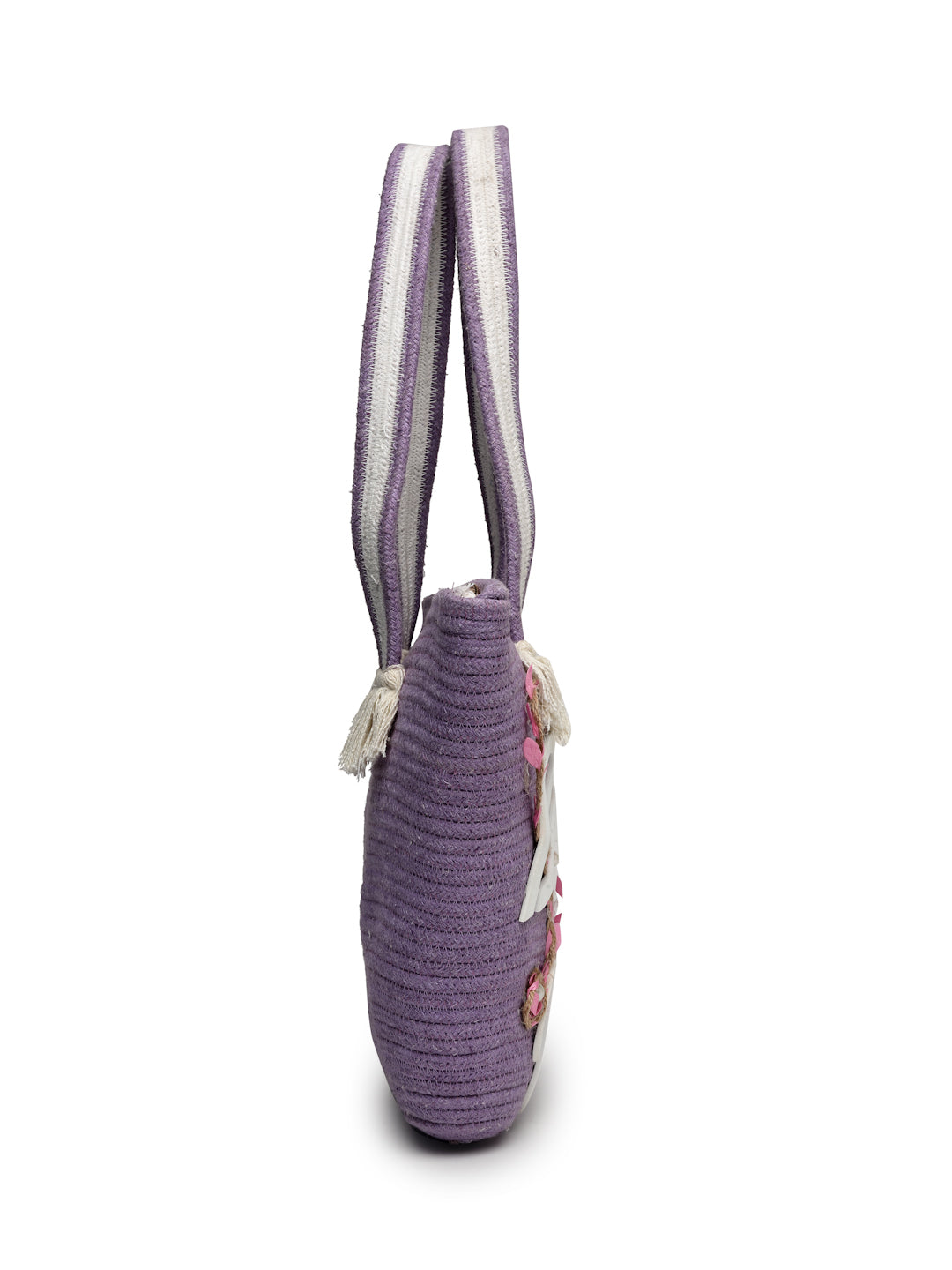 Ensac Women’s Beach Vibes Tote Bag | Stylish Summer Handbag for Travel & Outing-JUTEROPE-TOTE-BEACHVIBES-PURPLE-1