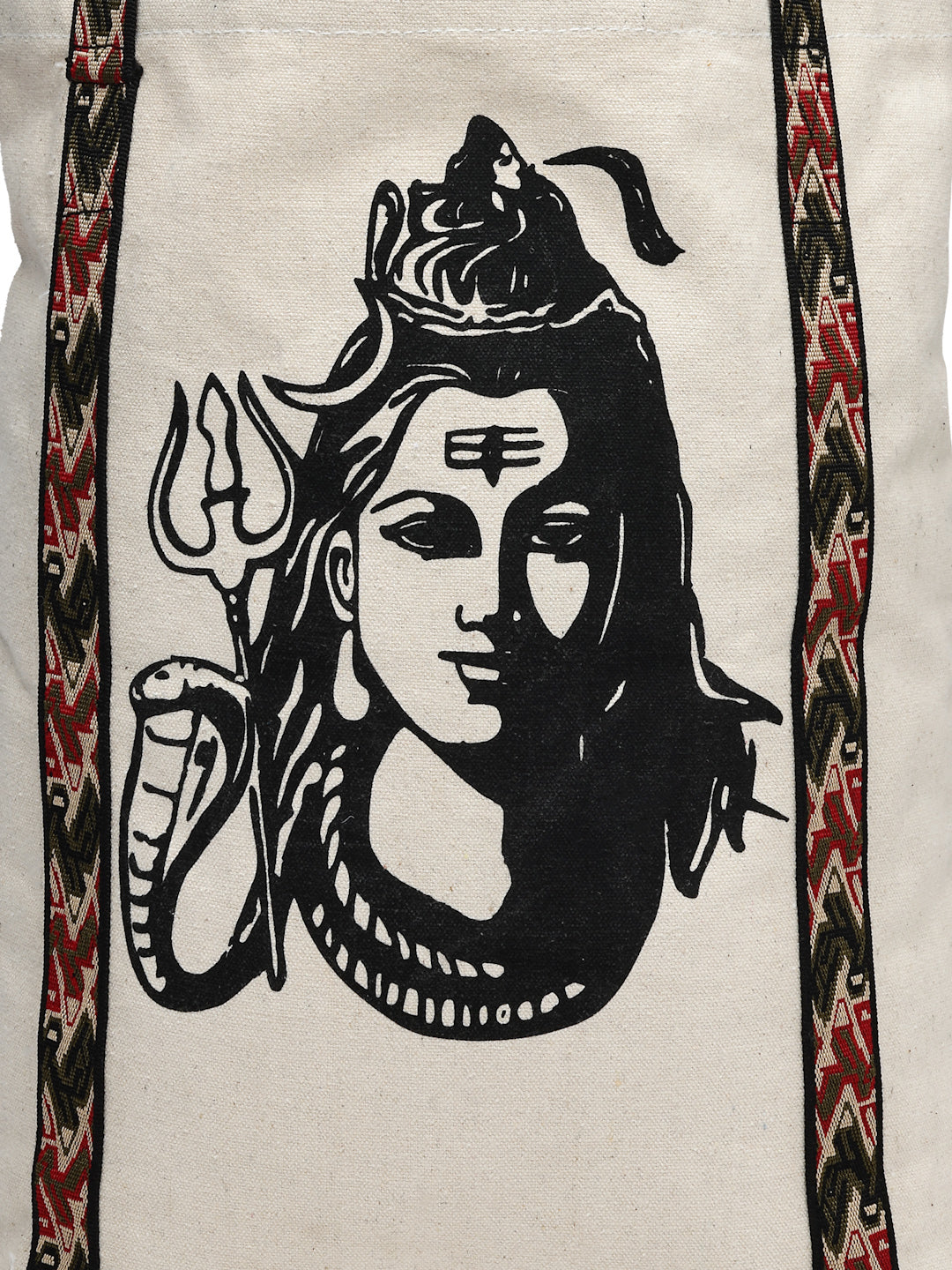 Ensac Stylish Canvas Shoulder Bag for Women | Lord Shiva Print Mahadev Bhakti Bag for Sawan, Shivratri, and Pilgrimage Tote for Daily Use