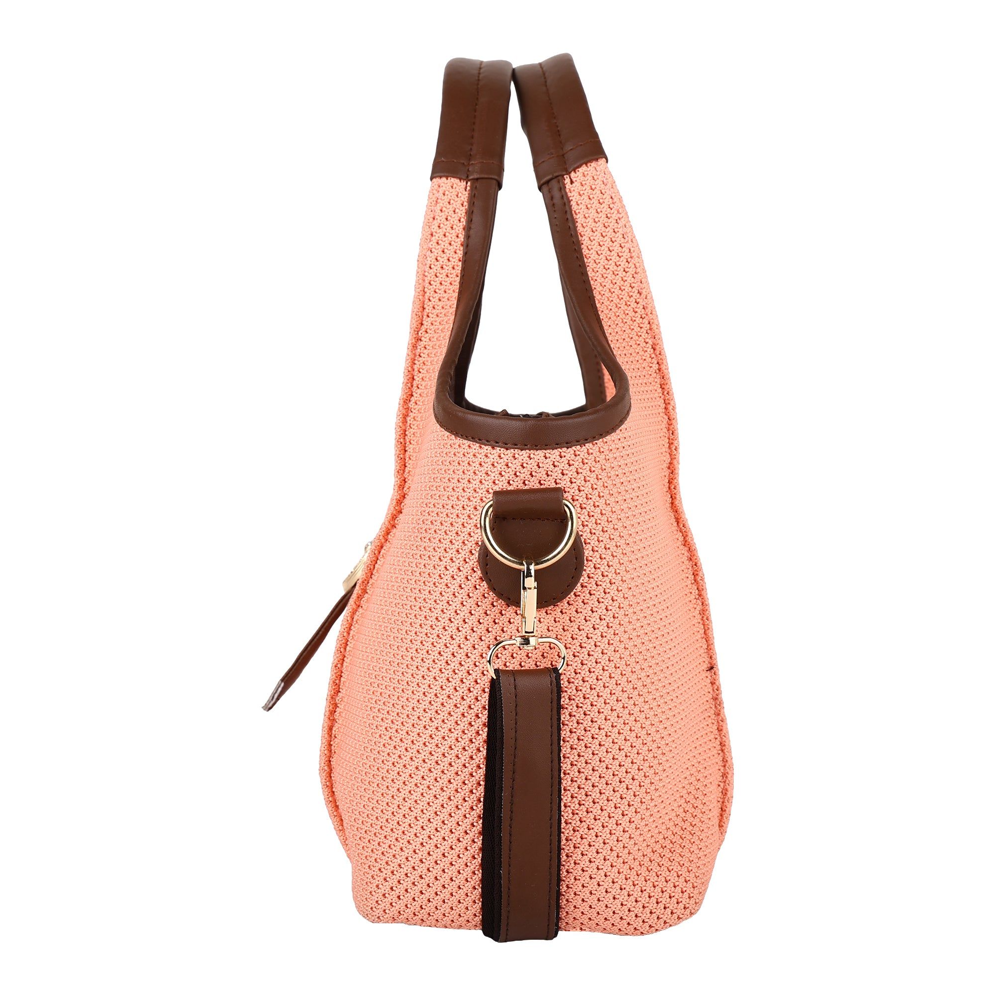 Elegant Striped Handbag for Women | Premium Fabric Tote with Brown  Handles ensacworld