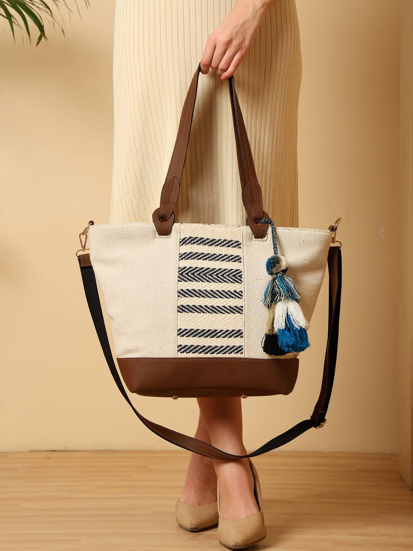 ENSAC Blue Printed Tote Bag for Women ensacworld