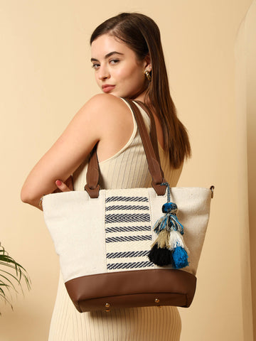 ENSAC Vessel Blue Arrow Printed Tote Bag – Stylish, Spacious & Everyday Use