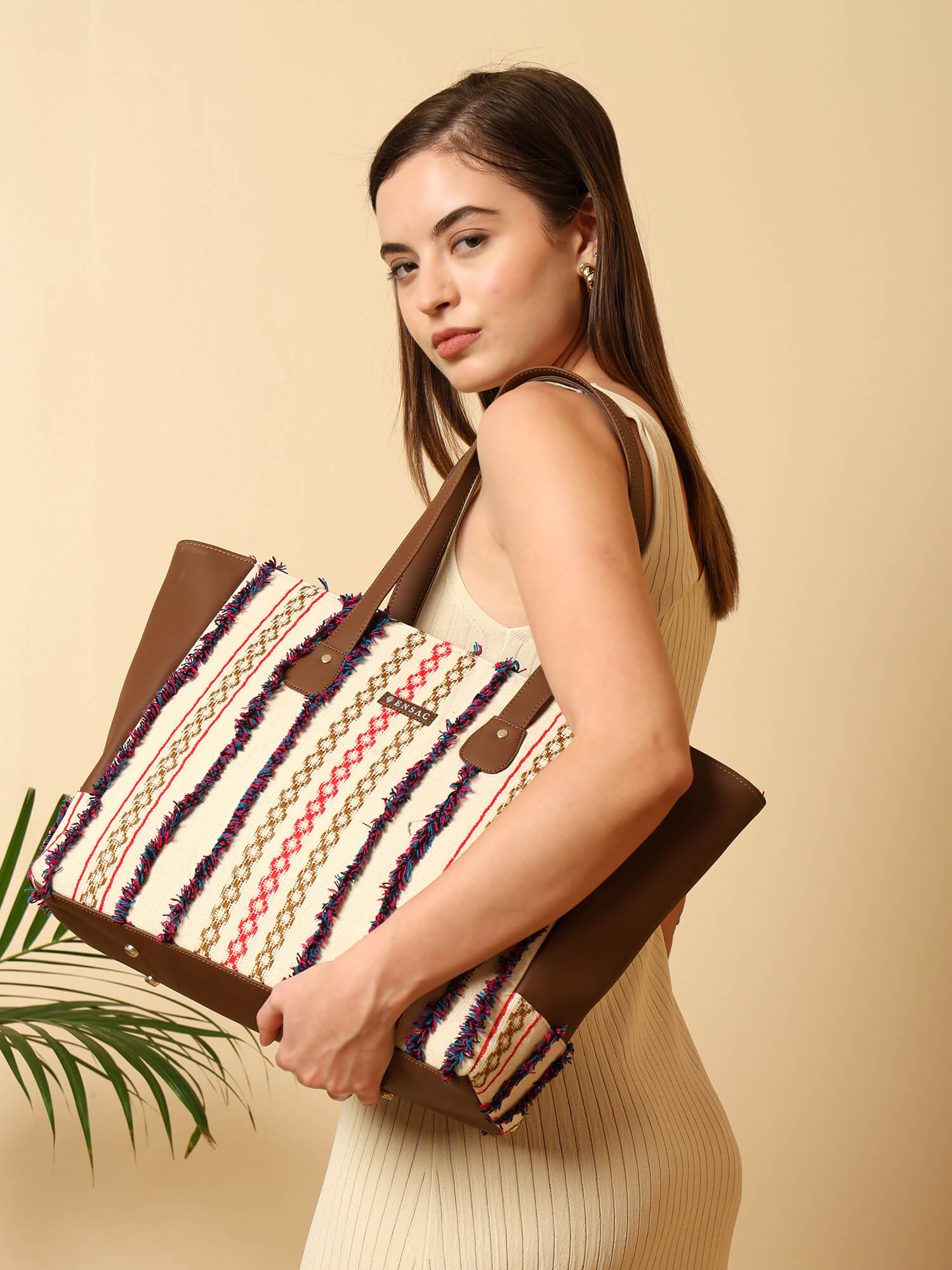 ENSAC Kala Purple Printed Tote Bag – Stylish, Spacious & Everyday Friendly