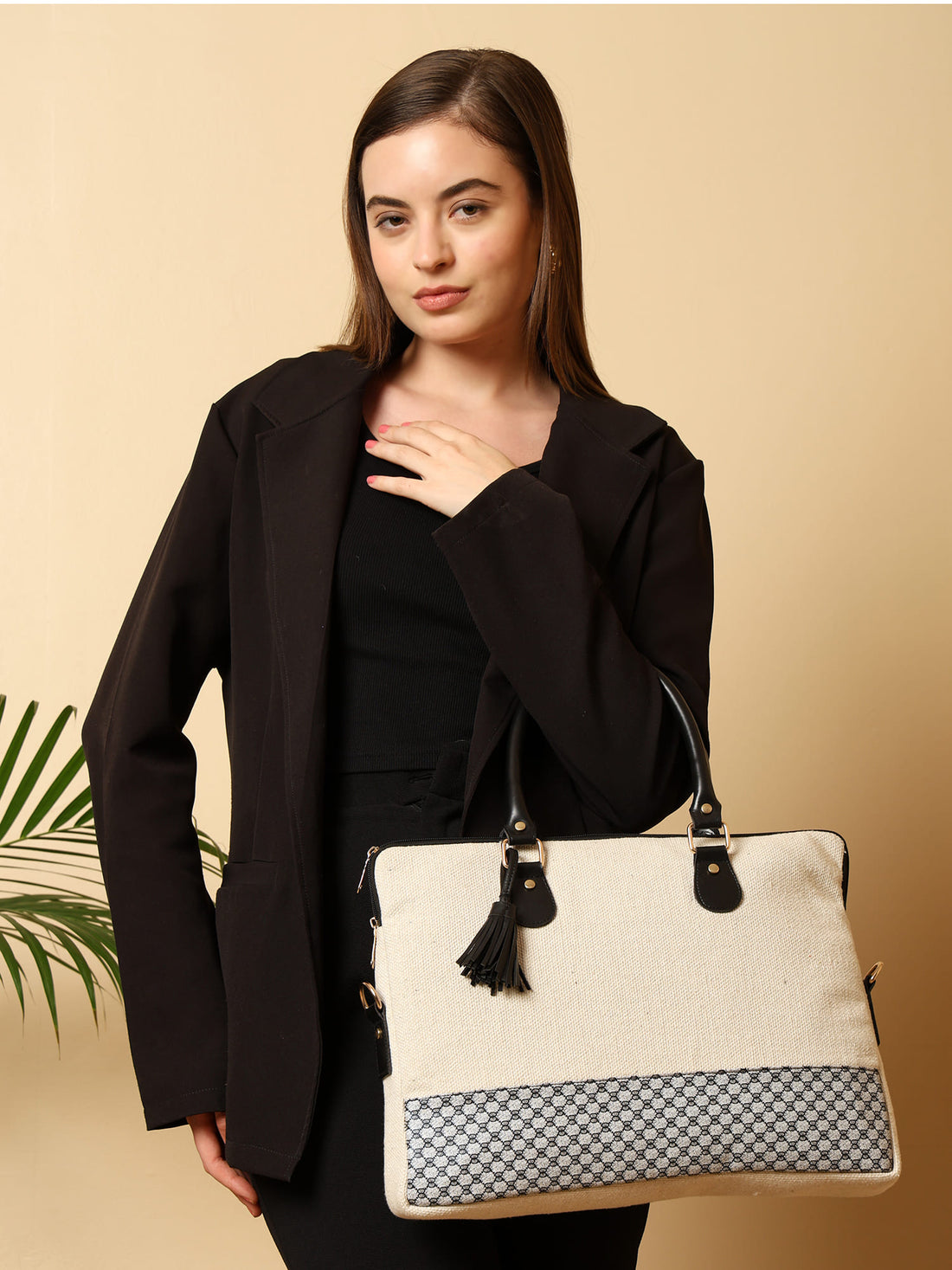 ENSAC  Series Laptop Bag – White & Black