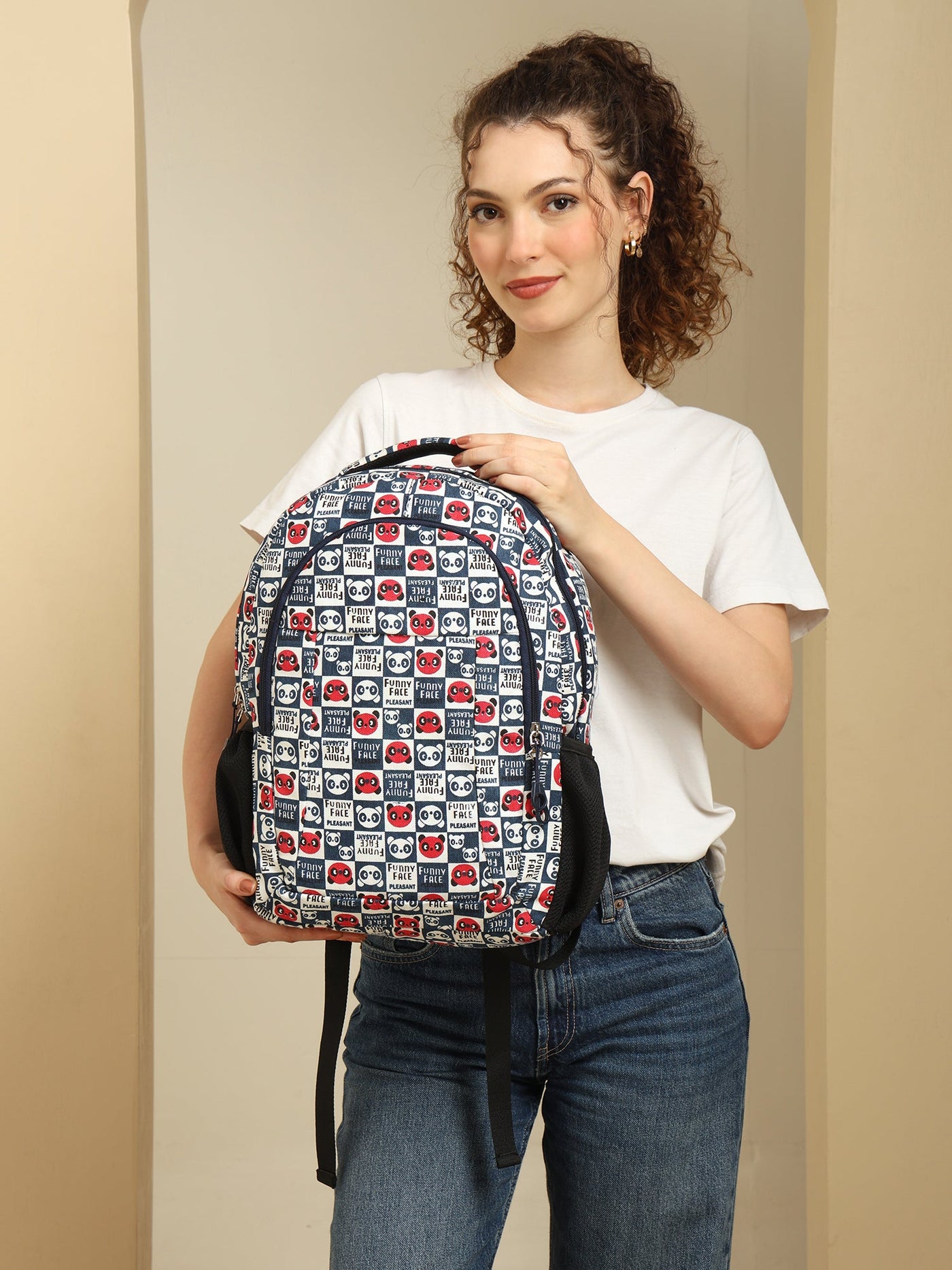 Printed Backpack with Front Pocket | School College Bag ensacworld