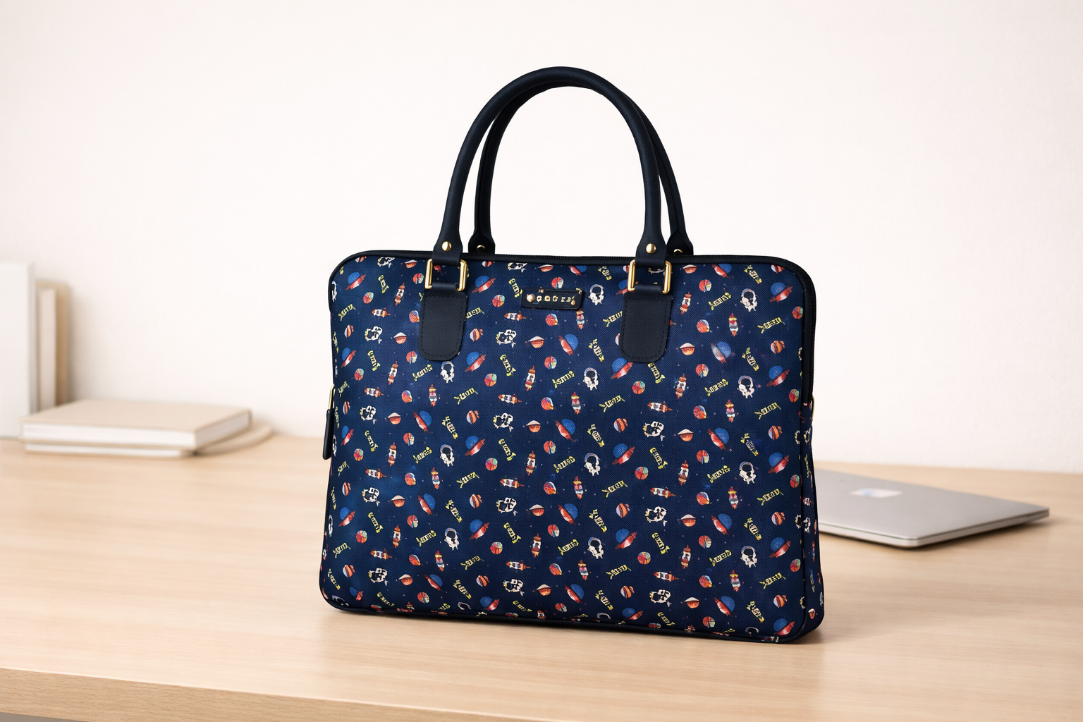 Printed Laptop Tote Bag – Stylish Office Handbag
