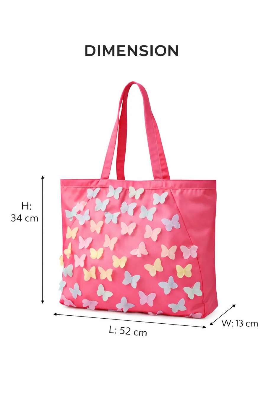 Women Butterfly Design Tote Bag | Stylish Shoulder Shopping Bag for Girls | Casual Handbag for Travel, College & Daily Use ensacworld