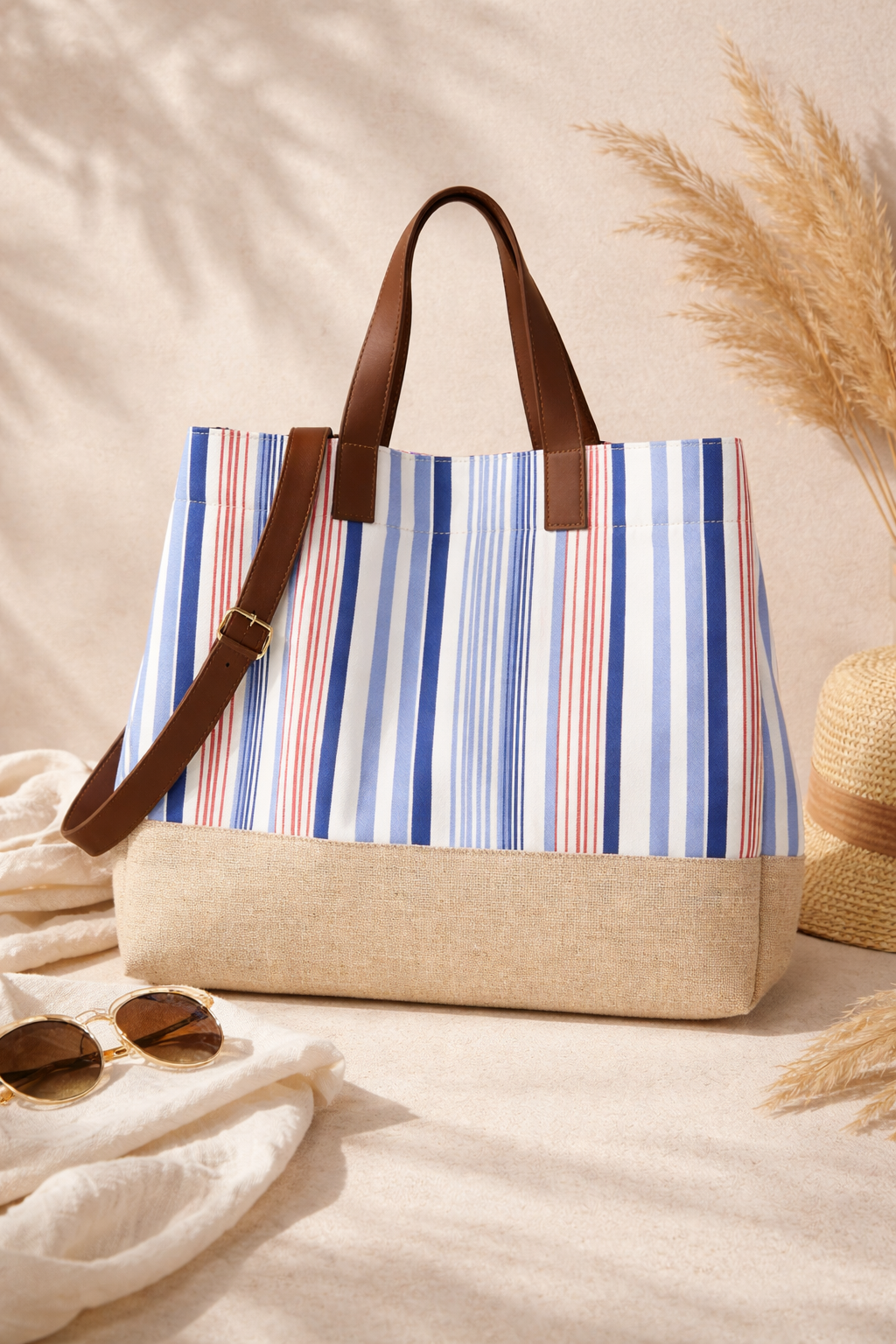 Striped Baggy Sling Bag for Women Casual Large Shoulder Tote for Shopping Travel and Daily Use