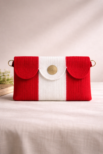 ENSAC Red Sling Bag Women's Premium Full Sling Shoulder Bag | Ladies Purse Handbag