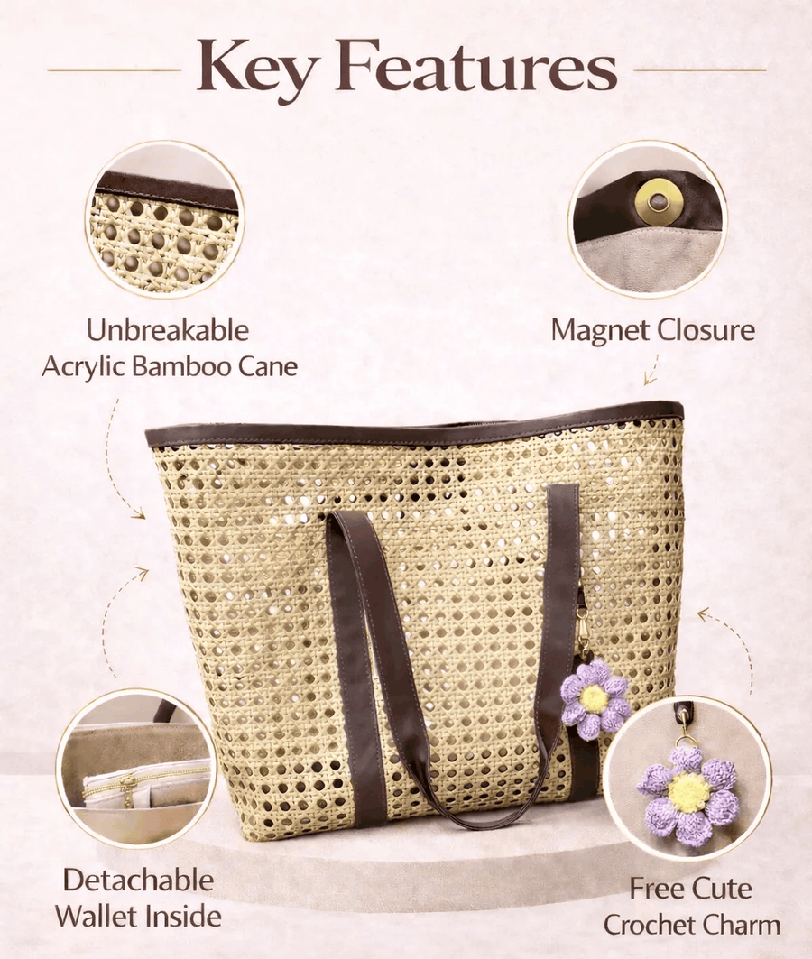 Tote Bag with Rexine Handles | Stylish Women’s Carry Bag ensacworld