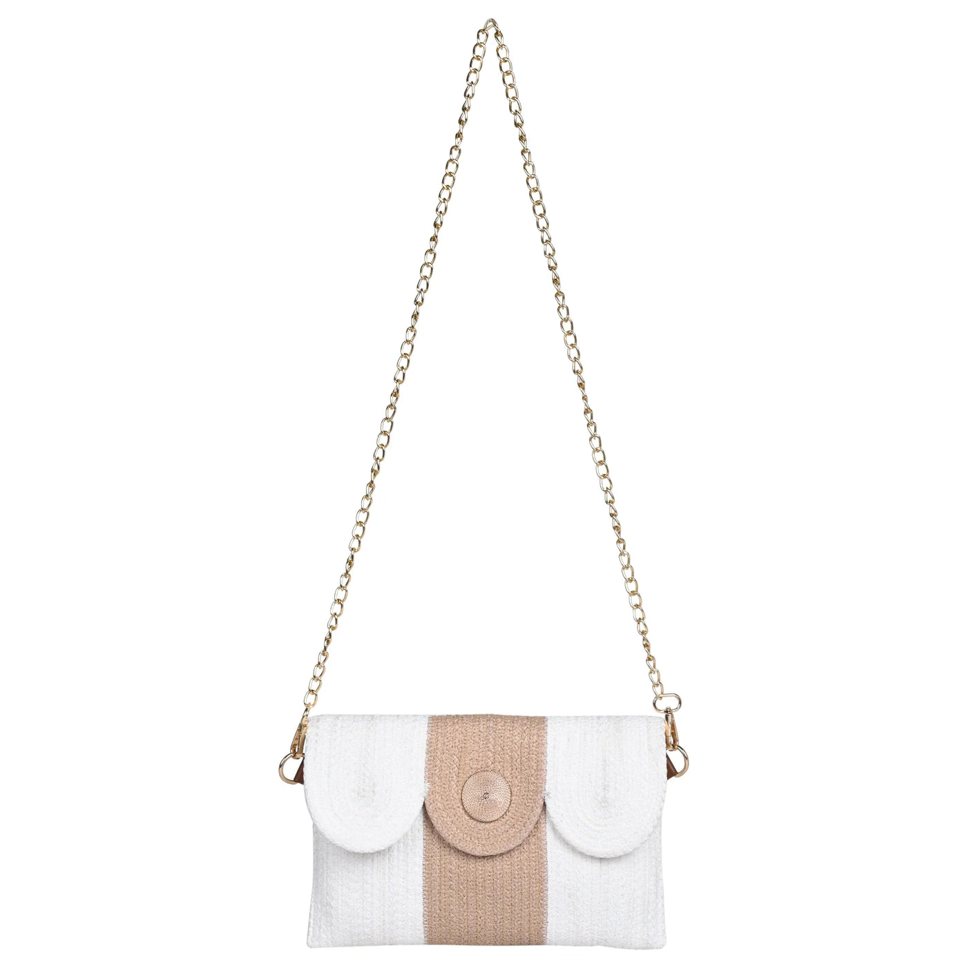 White, Beige Women's Premium Juterope Sling Bag