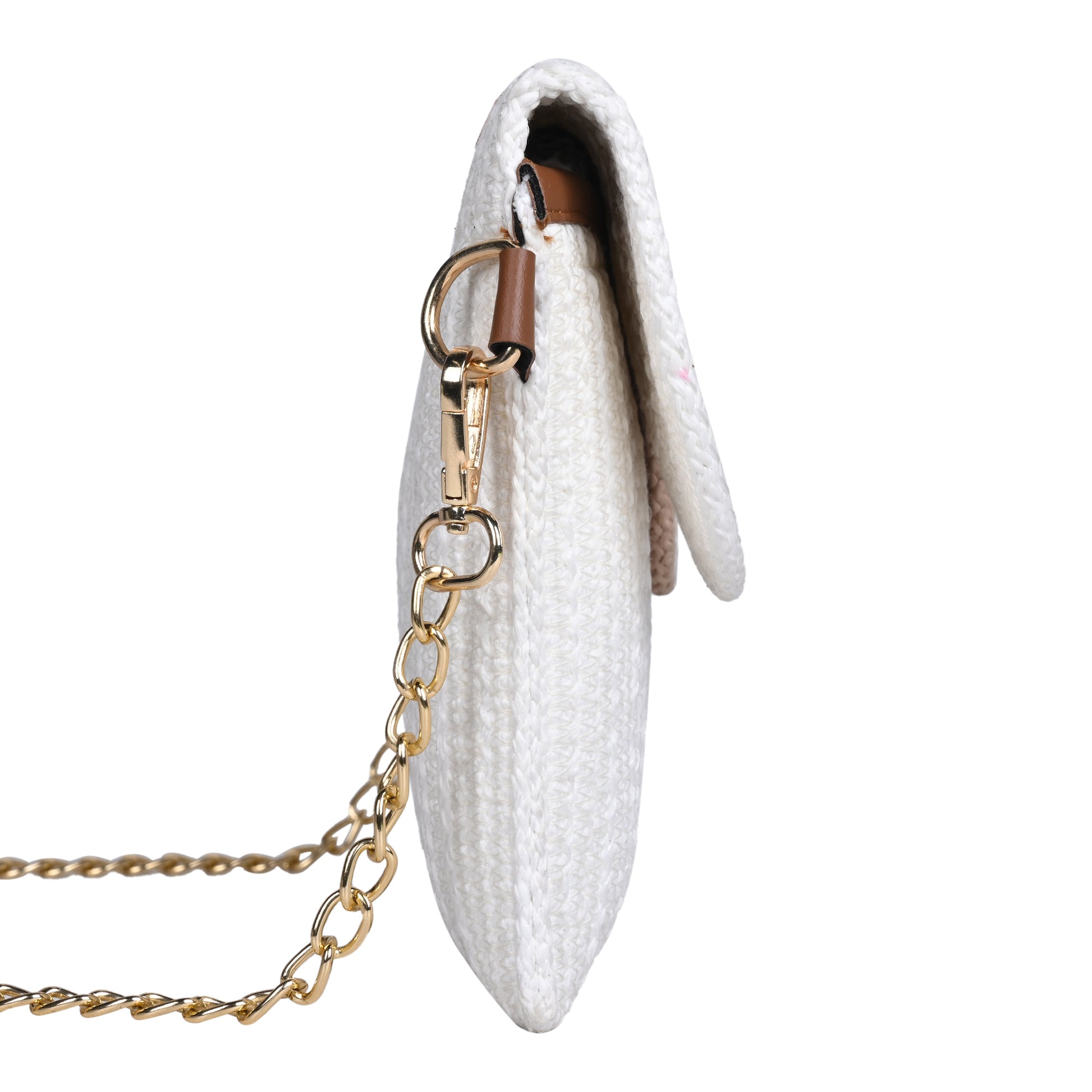 White, Beige Women's Premium Juterope Sling Bag