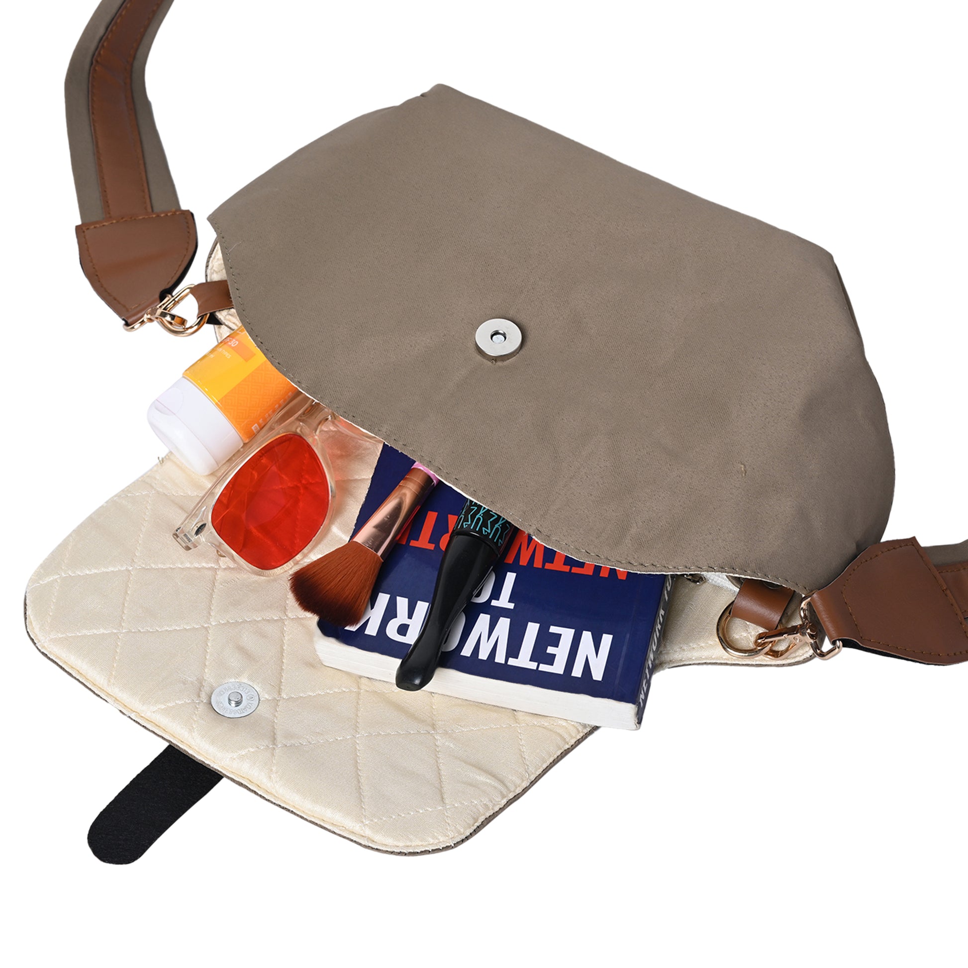 Brown Sling Women's Premium velvet Full Sling Shoulder Bag