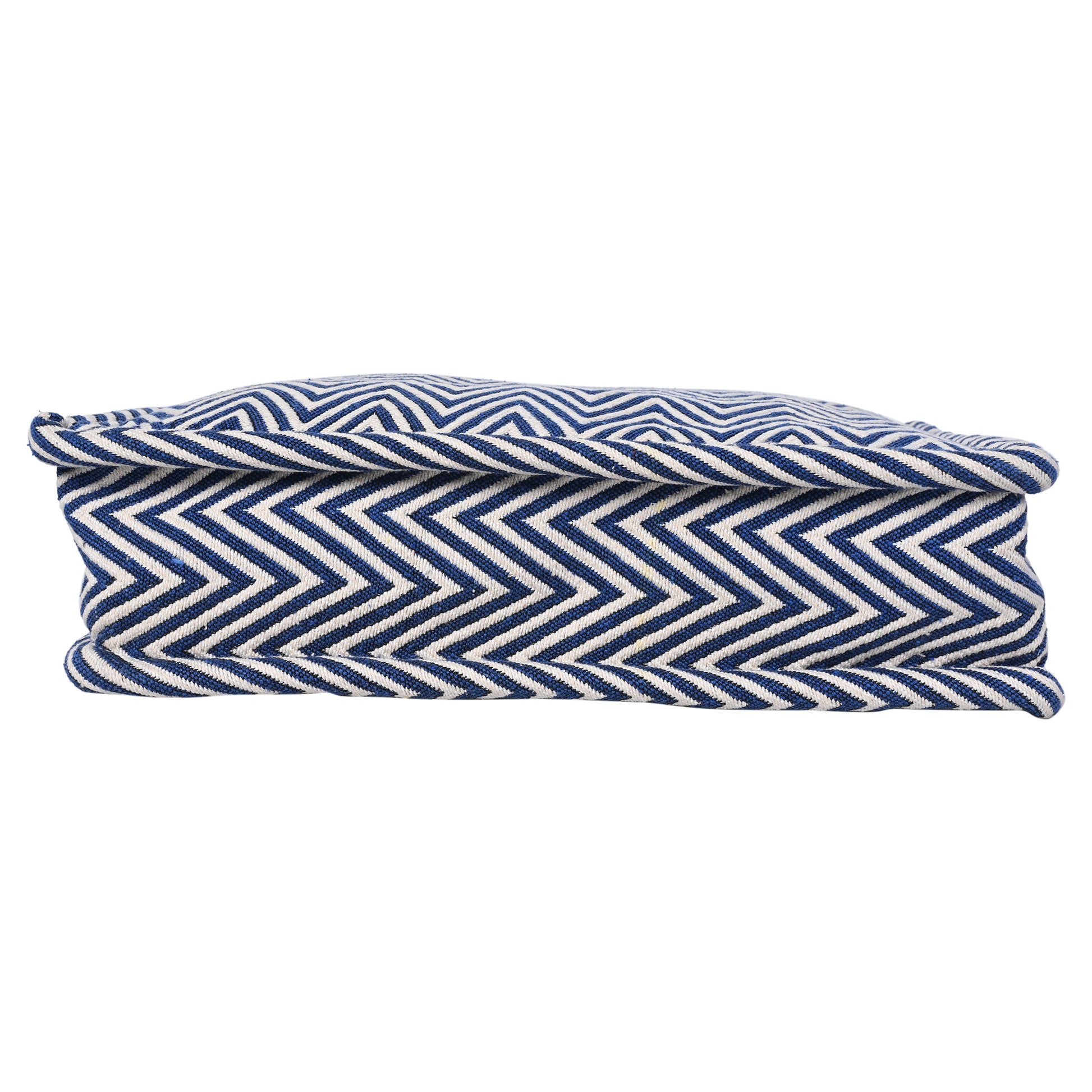 ENSAC Zigzag style Cotton Jacquard Blue Tote bag for women & Girls