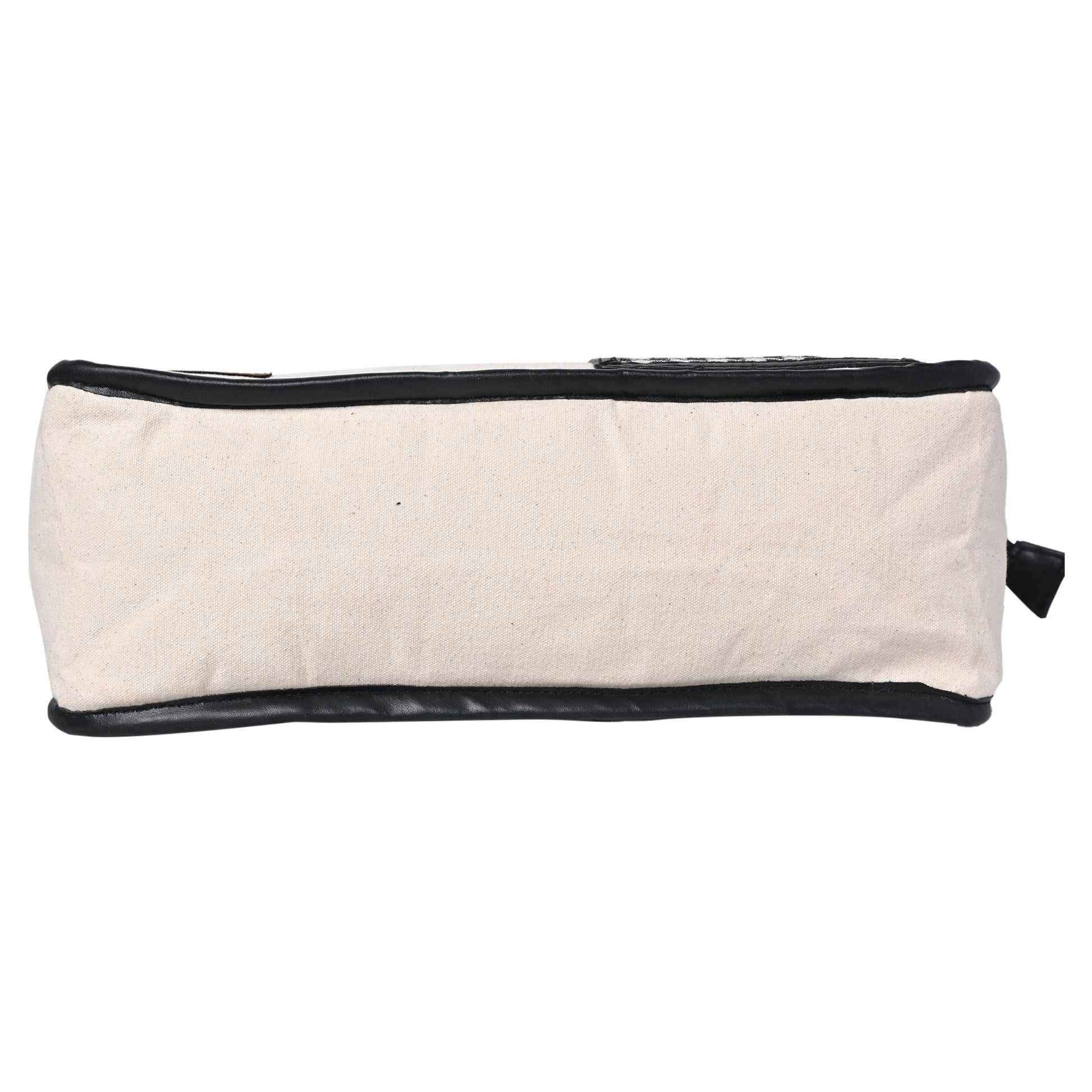 ENSAC cotton Canvas Side pocket Style white Black Tote bag for women & girls