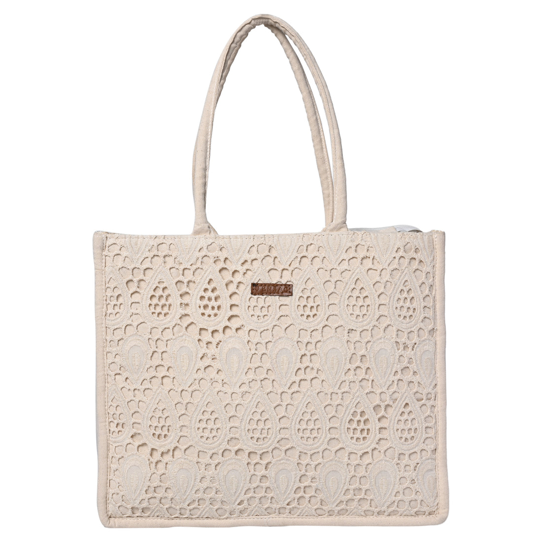 ENSAC Cotton Jacquard Green Tote bag for women & Girls