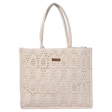 ENSAC Cotton Jacquard Green Tote bag for women & Girls