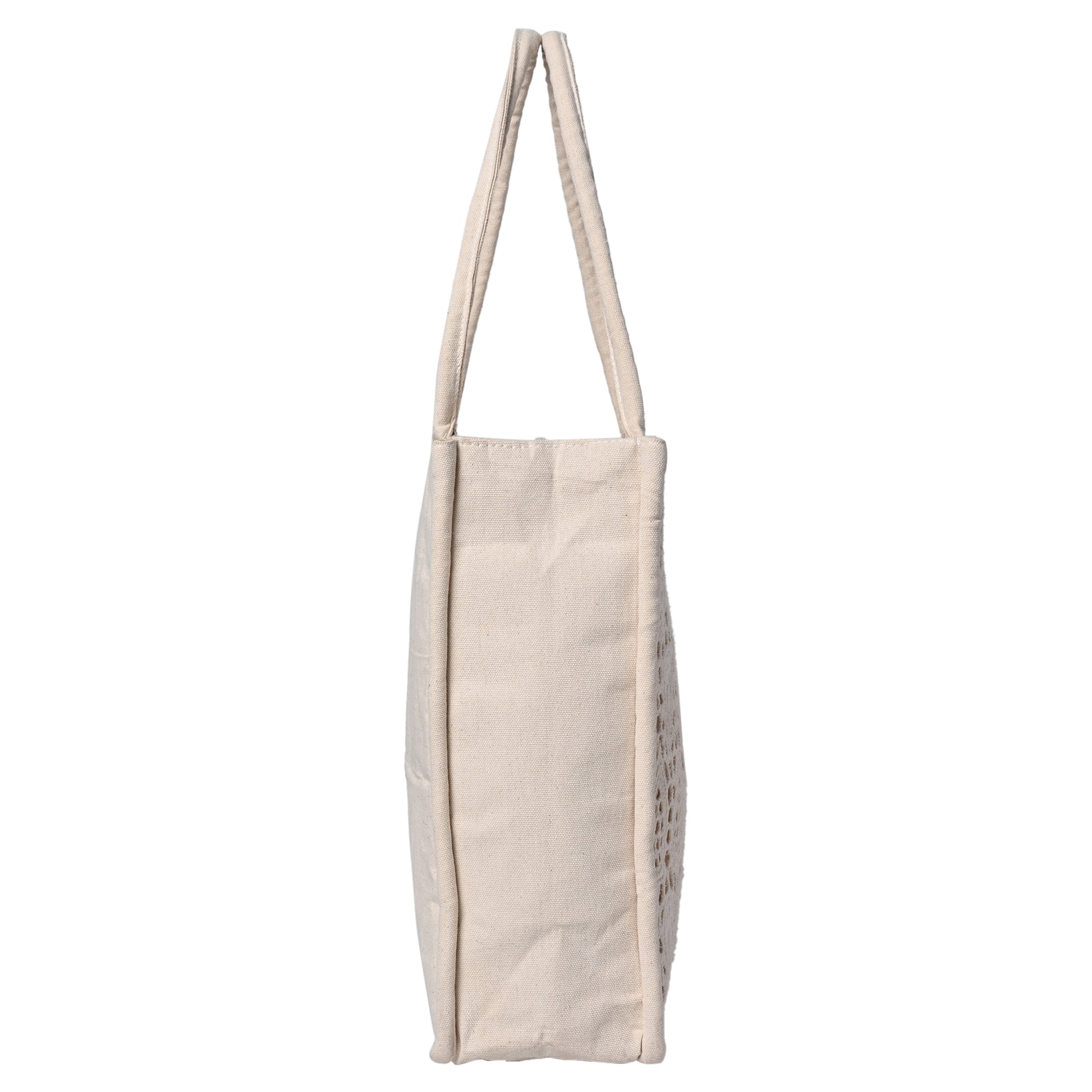 ENSAC Cotton Jacquard Green Tote bag for women & Girls