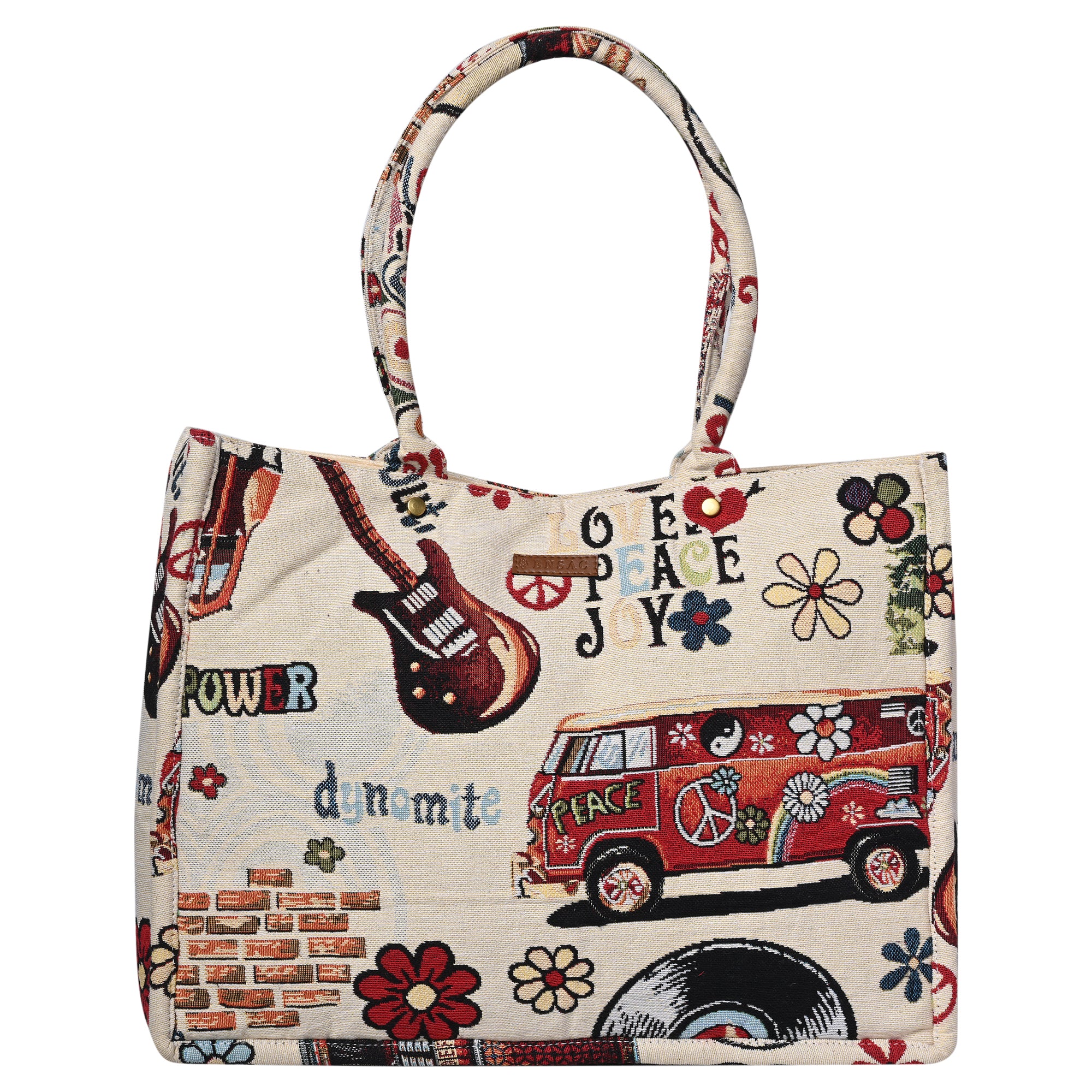 Ensac Printed Jacquard Fabric Tote Bag for Women | Stylish Art Design, Spacious & Easy to Carry TOTE-CONTEMP-BIG